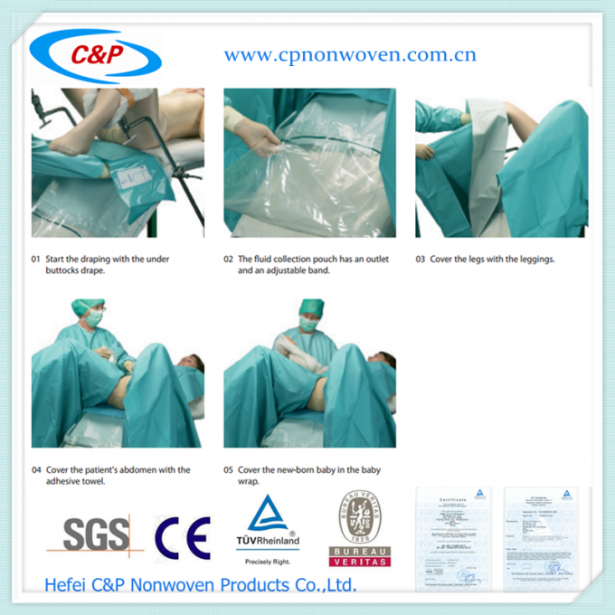 Delivery sterile Surgical Drapes with Fluid Collection pouch