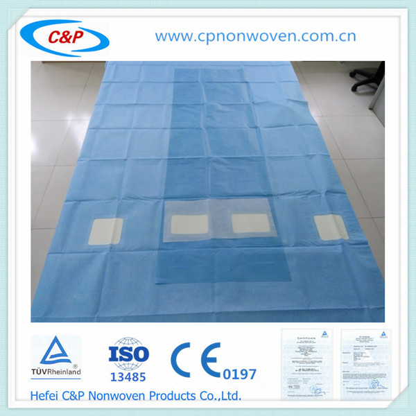 Medical Radial Femoral Angiography Drape With Dual Windows